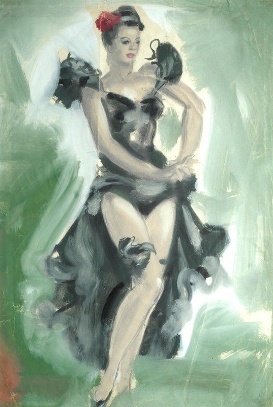 Anonimo, XX sec. : Ballerina  - Tecnica mista su carta - Asta Autori dell'800-900, Arte Moderna e Contemporanea, Grafica ed Edizioni - Galleria Pananti Casa d'Aste