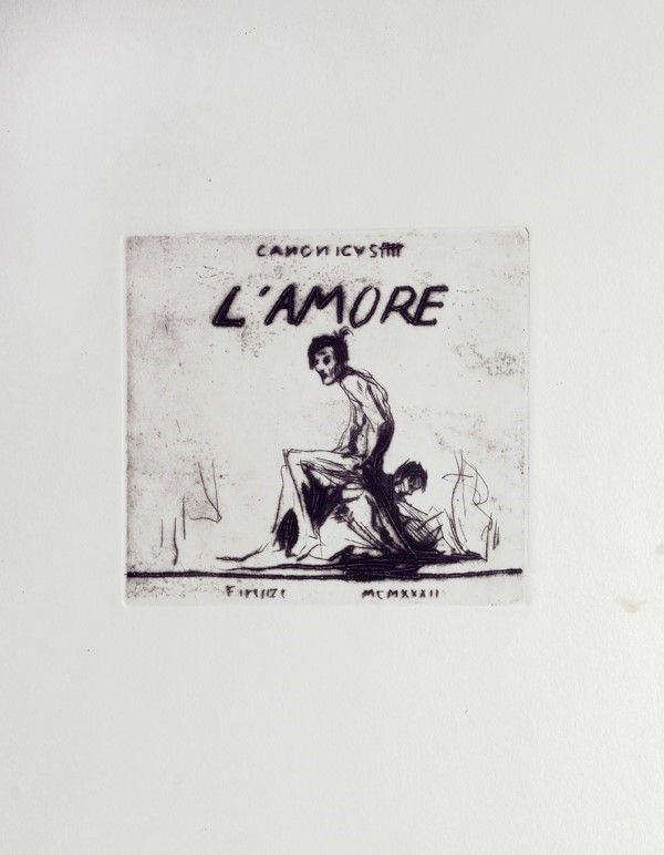 Pietro Annigoni : L'amore  (1932)  - Acquaforte - Auction Autori dell'800 e 900 - Galleria Pananti Casa d'Aste