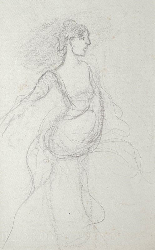 Ulvi Liegi : Figura femminile  - Matita su carta - Asta Autori dell'800 e 900 - Galleria Pananti Casa d'Aste
