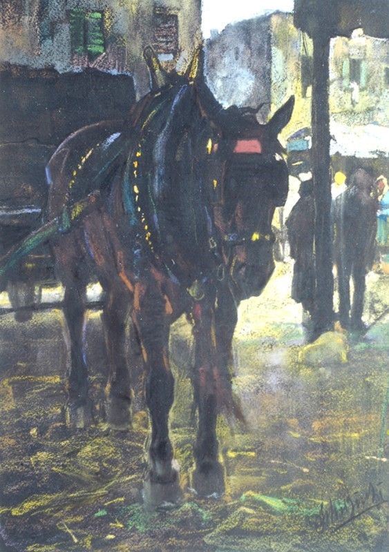 Silvio Bicchi : Ciuchino  - Pastelli a olio su cartoncino - Auction Autori dell'800 e 900 - Galleria Pananti Casa d'Aste