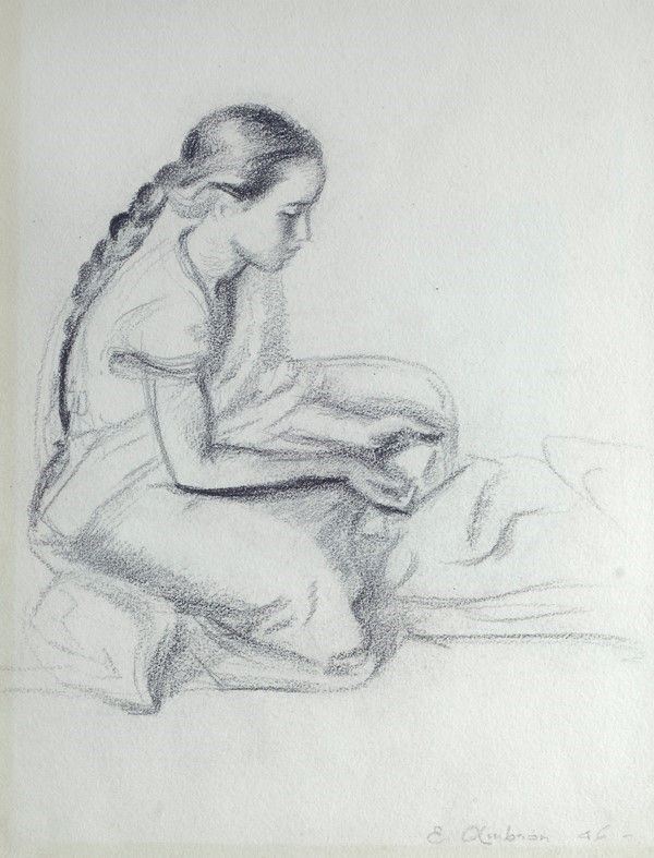 Emilio Ambron - Ragazza con Specchio
