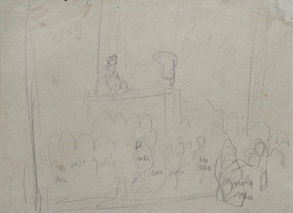 Renato Natali : Studio per giardino  - Matita su carta - Auction ASTA A TEMPO - Autori dell'800-900, Moderni e Contemporanei, Grafica ed Edizioni - I - Galleria Pananti Casa d'Aste