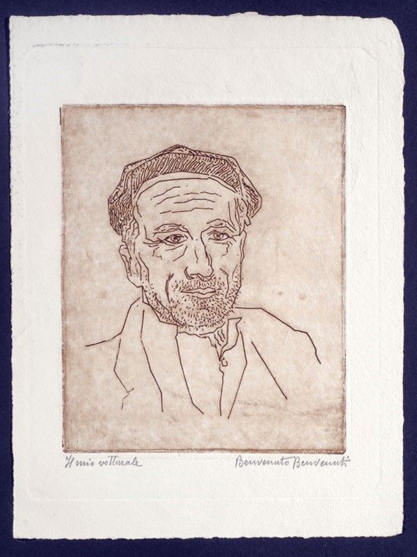 Benvenuto Benvenuti : Il mio vetturale  - Puntasecca - Auction Opere grafiche del XIX e XX sec. - Galleria Pananti Casa d'Aste