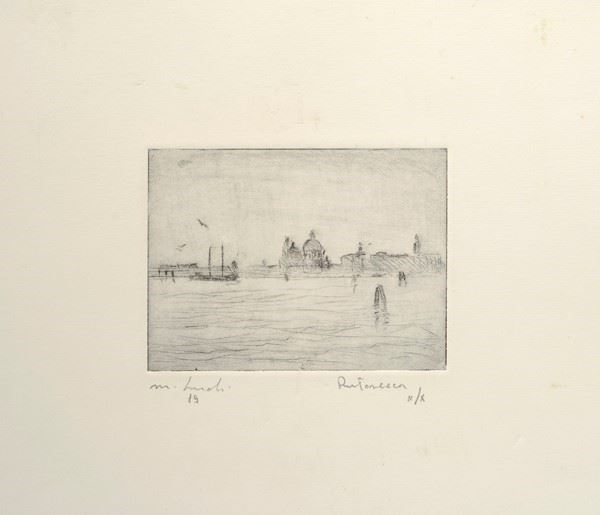 Masaniello Luschi : Venezia  (1919)  - Puntasecca - Auction Opere grafiche del XIX e XX sec. - Galleria Pananti Casa d'Aste