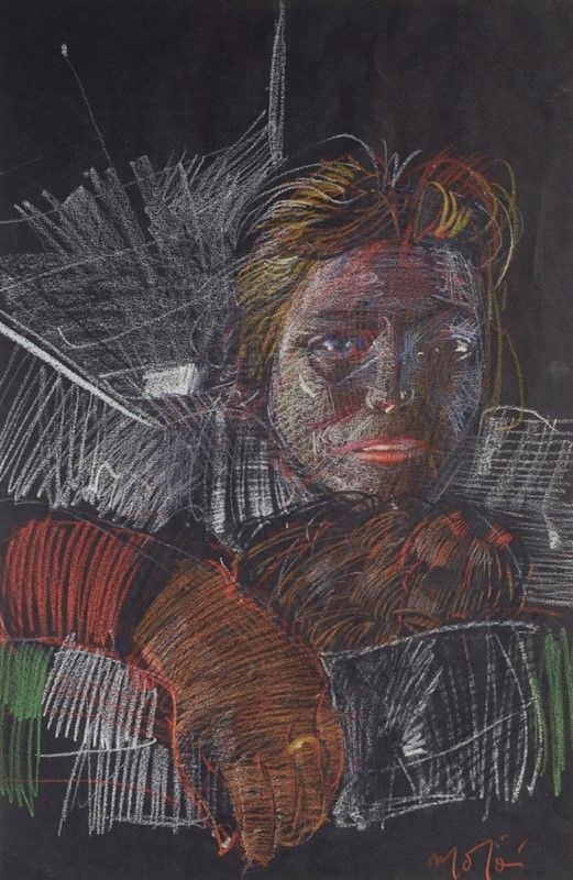 Mario Madiai : Volto  - Gessetti su carta - Auction Autori dell'800-900, Arte Moderna e Contemporanea, Grafica ed Edizioni - Galleria Pananti Casa d'Aste