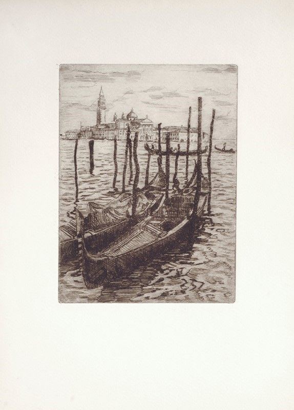 Vitali : Gondole  - Acquaforte - Asta Autori dell'800-900, Arte Moderna e Contemporanea, Grafica ed Edizioni - Galleria Pananti Casa d'Aste