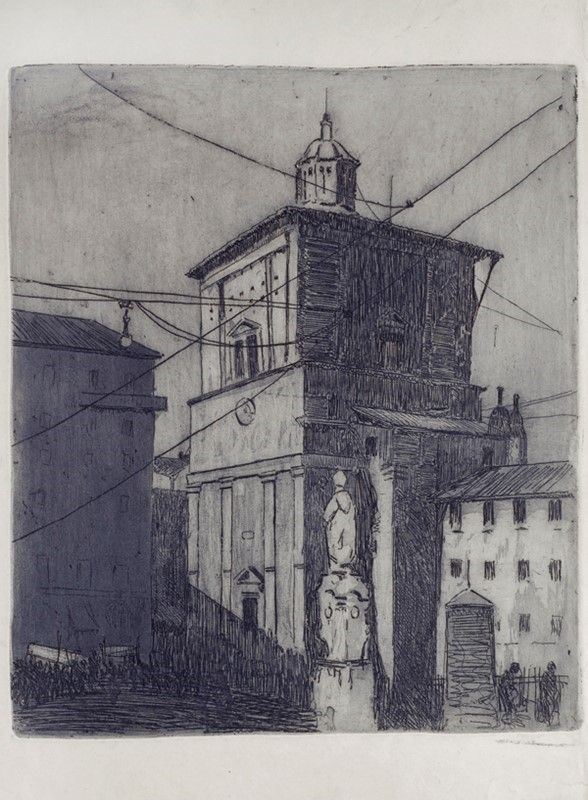 Anonimo, XX sec. - Veduta di piazza