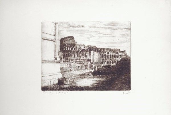 CERT : Roma, il Colosseo  - Acquaforte - Asta Opere grafiche del XIX e XX sec. - Galleria Pananti Casa d'Aste