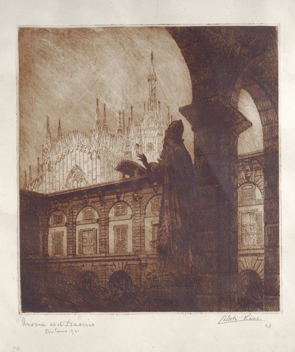 Anonimo, XX sec.,Vitali : Aronne ed il Duomo  (1930)  - Acquaforte - Auction Autori dell'800-900, Arte Moderna e Contemporanea, Grafica ed Edizioni - Galleria Pananti Casa d'Aste