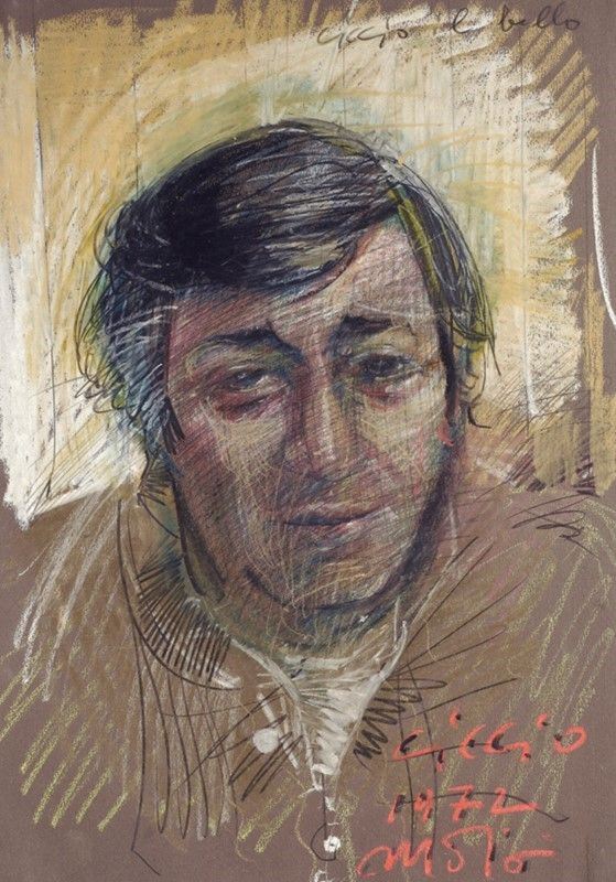 Giorgia Madiai : Ciccio  (1972)  - Tecnica mista su carta - Asta Autori dell'800-900, Arte Moderna e Contemporanea, Grafica ed Edizioni - Galleria Pananti Casa d'Aste