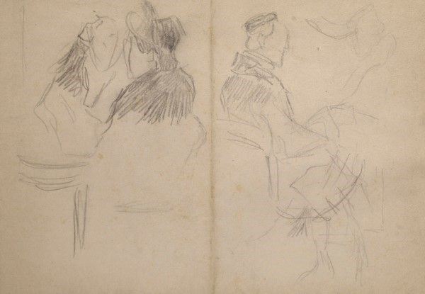 Ulvi Liegi : Figure sedute  - Matita su carta - Asta Autori dell'800 e 900 - Galleria Pananti Casa d'Aste