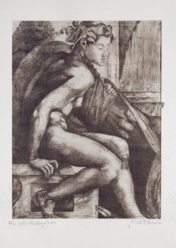 Gaetano D'Amico : Da Michelangelo  - Asta Opere grafiche del XIX e XX sec. - Galleria Pananti Casa d'Aste