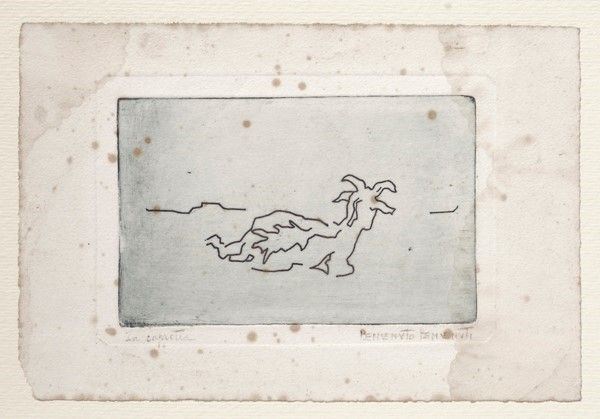 Benvenuto Benvenuti : La capretta  - Puntasecca - Auction Autori dell'800 e 900 - Galleria Pananti Casa d'Aste