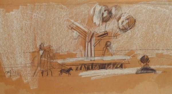 Mario Madiai : Senza titolo  - Tecnica mista su carta - Auction STORART: Dipinti, oggetti, arredi dal XVII al XX sec. - II - Galleria Pananti Casa d'Aste