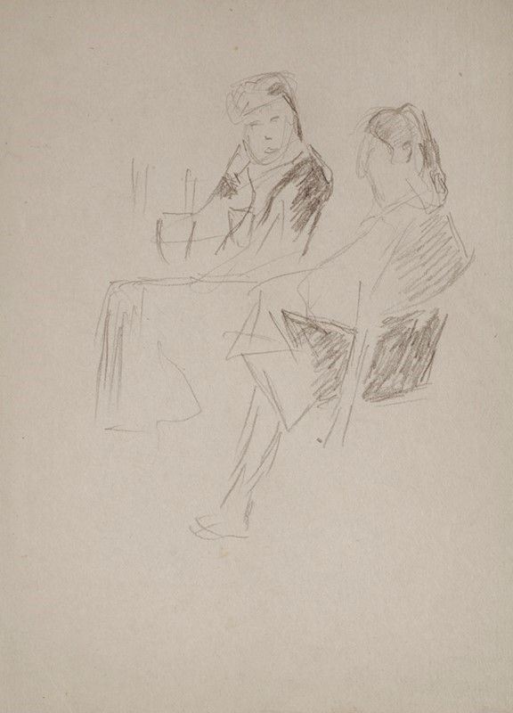 Ulvi Liegi : Donne sedute  - Matita su carta - Asta Autori dell'800 e 900 - Galleria Pananti Casa d'Aste
