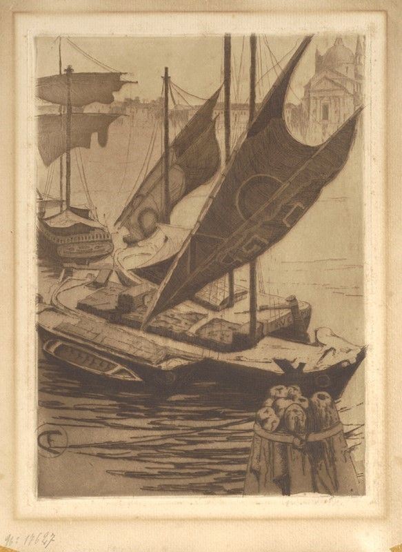 Anonimo, XX sec. : Barche  - Acquaforte - Asta Opere grafiche del XIX e XX sec. - Galleria Pananti Casa d'Aste