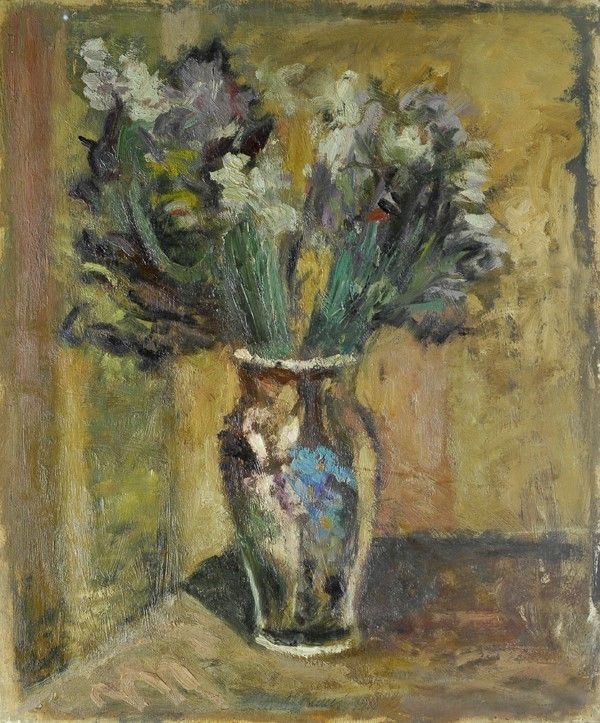Mario Marcucci : Vaso di fiori  (1966)  - Olio su cartone riportato su compensato - Asta Autori dell'800 e 900 - Galleria Pananti Casa d'Aste
