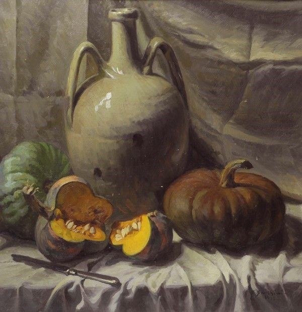 Amelia Mecherini : Natura morta  (1927)  - Olio su cartone - Auction ASTA A TEMPO - Autori dell'800-900, Moderni e Contemporanei, Grafica ed Edizioni - I - Galleria Pananti Casa d'Aste