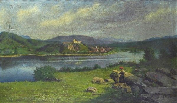 Rocco Ronoletti - Paesaggio con Pastorella e Gregge