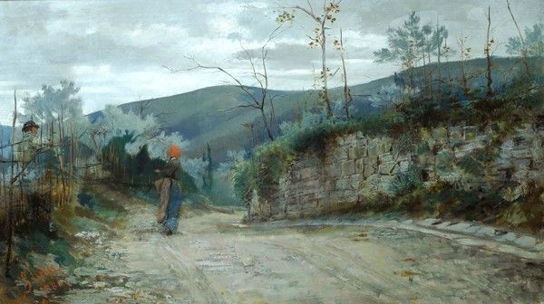 Giovanni Lessi : Scena agreste  (1880)  - Olio su tela - Auction Autori dell'800 e 900 - Galleria Pananti Casa d'Aste