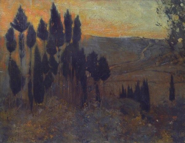 Cesare Ciani - Paesaggio al tramonto