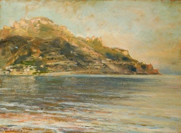 Alceste Campriani : Golfo di Napoli  - Olio su compensato - Auction Autori dell'800 e 900 - Galleria Pananti Casa d'Aste