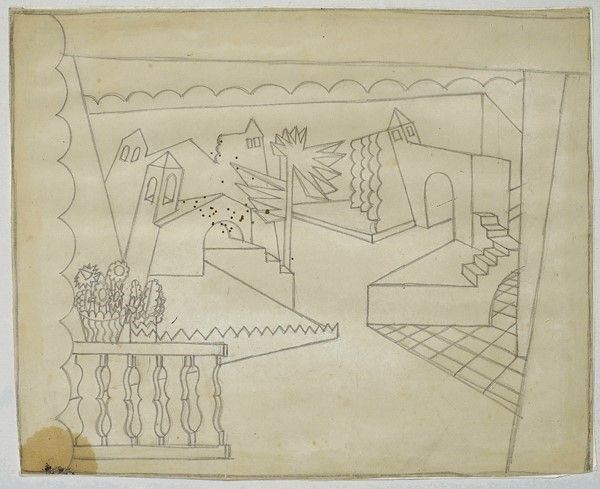 Fortunato Depero - Studio per Villaggio Luminoso