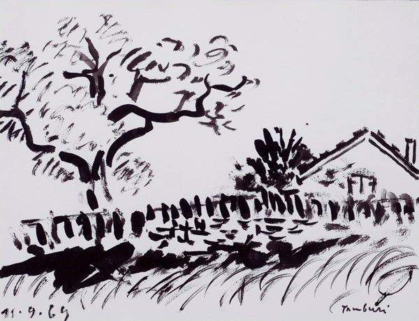 Orfeo Tamburi - Paesaggio con casa