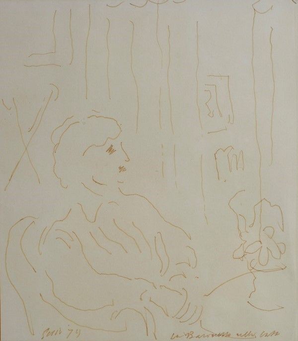 Virgilio Guidi : La baronessa  (1979)  - China su carta - Asta Arte Moderna e Contemporanea Grafica ed Edizioni - Galleria Pananti Casa d'Aste