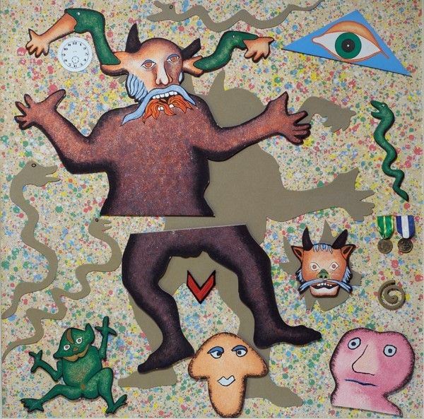 Enrico Baj : La piccola Apocalisse  (1978-79)  - Collage su tavola - Asta Arte Moderna e Contemporanea Grafica ed Edizioni - Galleria Pananti Casa d'Aste