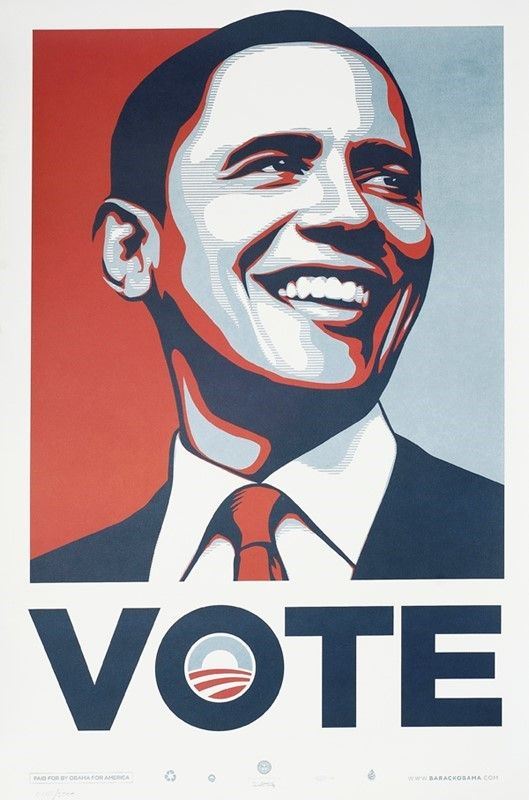 Shepard Fairey - Obama-vote