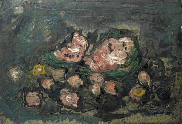 Sergio Scatizzi : Fiori  (1953)  - Olio su carta riportata su tela - Asta Arte Moderna e Contemporanea, Edizioni e Grafica - I - Galleria Pananti Casa d'Aste