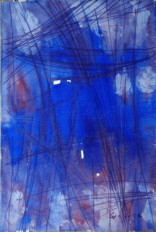 Antonio Corpora : Senza titolo  - Tecnica mista su carta riportata su tela - Auction Arte Moderna e Contemporanea Grafica ed Edizioni - Galleria Pananti Casa d'Aste