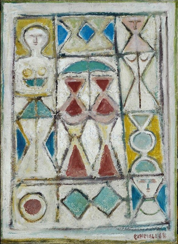 Massimo Campigli - Composizione (Ornamento per tappeto)