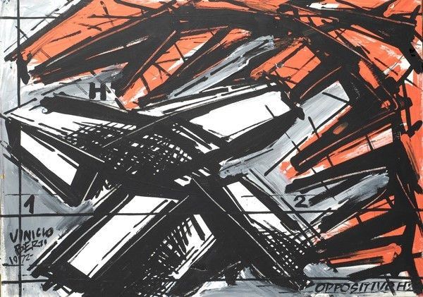 Vinicio Berti : Oppositivo 1 H 2  (1972)  - Acrilico su tela - Asta Arte Moderna e Contemporanea Grafica ed Edizioni - Galleria Pananti Casa d'Aste