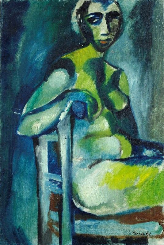 Fernando Farulli : Nudo seduto  (1958)  - Olio su tela - Asta Arte Moderna e Contemporanea Grafica ed Edizioni - Galleria Pananti Casa d'Aste