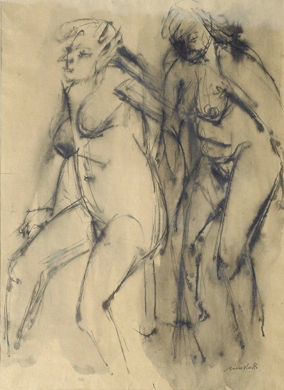 Ennio Morlotti : Due nudi  - China su carta - Auction Arte Moderna e Contemporanea Grafica ed Edizioni - Galleria Pananti Casa d'Aste