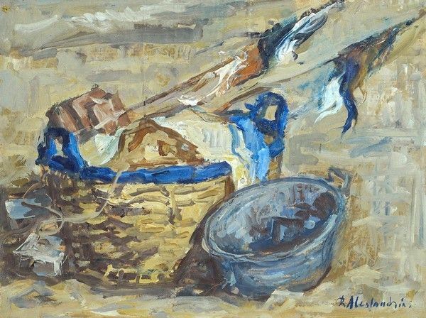 Renato Alessandrini - Cesta con reti e bandierine