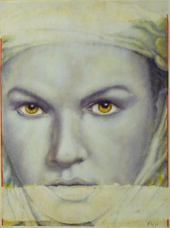 Danilo Fusi : Volto  (2003)  - Olio su tavola - Auction Artisti per l'UNICEF - Galleria Pananti Casa d'Aste
