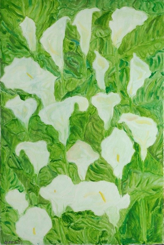 Aurora Nomellini : Calle  (1997)  - Olio su tela - Asta Artisti per l'UNICEF - Galleria Pananti Casa d'Aste