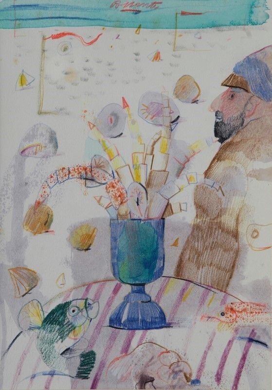 Antonio Possenti : Senza titolo  - Tecnica mista su cartoncino - Asta Autori dell'800-900, Arte Moderna e Contemporanea, Grafica ed Edizioni - Galleria Pananti Casa d'Aste