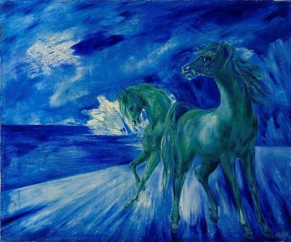 Aligi Sassu - Le Verdi Cavalle di Abderos