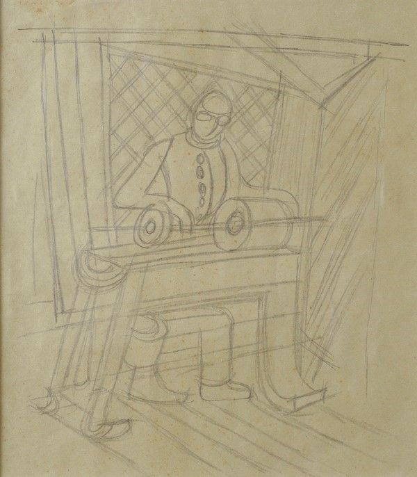 Fortunato Depero - Il Tornitore (studio per Dipinto)