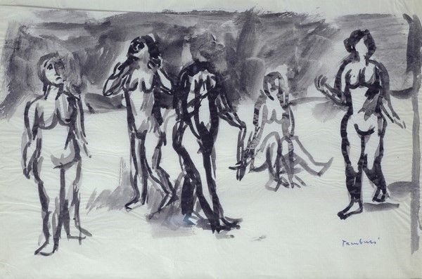 Orfeo Tamburi : Nudi  - China su carta - Auction Arte Moderna e Contemporanea, Edizioni e Grafica - I - Galleria Pananti Casa d'Aste