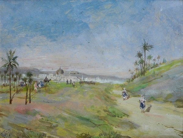 Giulio Fortunato Faini - Paesaggio Arabo