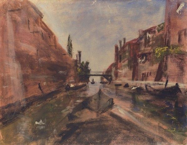 Guido Tallone : Rio della croce  (1956)  - Olio su tela - Asta Arte Moderna e Contemporanea, Edizioni e Grafica - I - Galleria Pananti Casa d'Aste