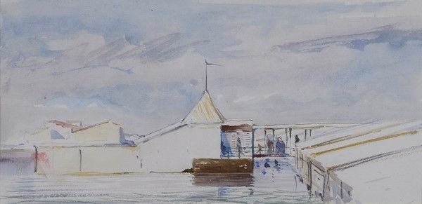 Eugenio Cecconi - Bagni Pancaldi (fronte); Studio di Cani (retro)