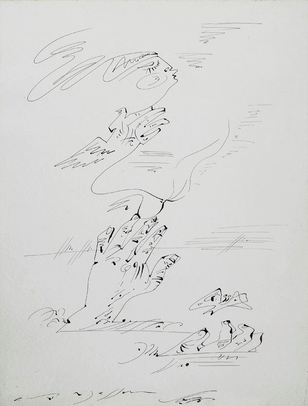 Andr&#233; Masson : Les trois Elements  (1962)  - China su carta - Asta Arte Moderna e Contemporanea, Edizioni e Grafica - I - Galleria Pananti Casa d'Aste