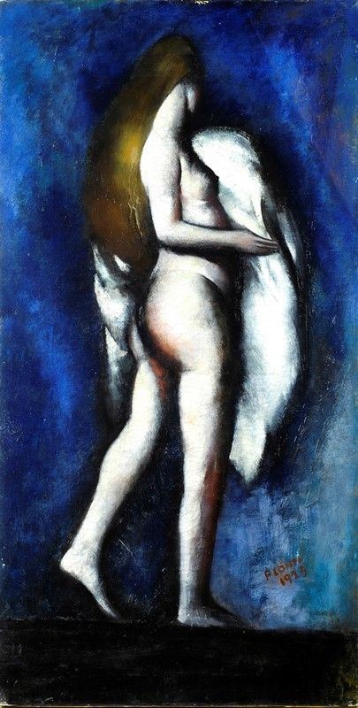 Primo Conti : La bagnante  (1923)  - Olio su tela. - Asta Arte Moderna e Contemporanea, Edizioni e Grafica - I - Galleria Pananti Casa d'Aste