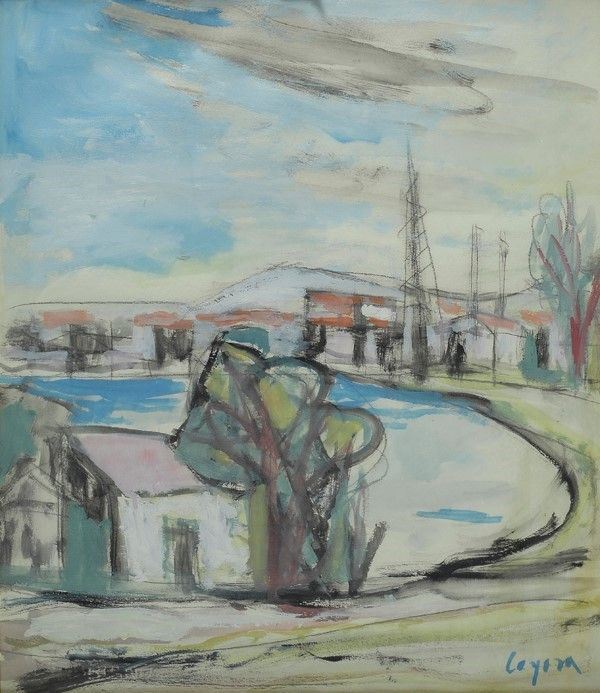 Antonio Corpora : Paesaggio  - Acquerello su carta - Auction Arte Moderna e Contemporanea, Edizioni e Grafica - I - Galleria Pananti Casa d'Aste